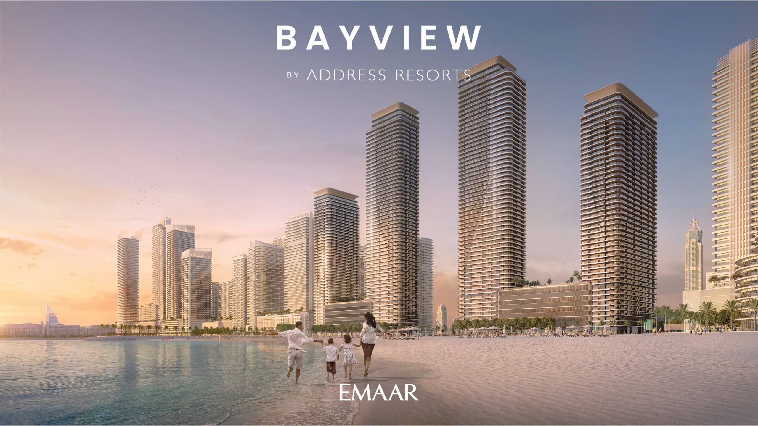 Bayview Branded Renders showcasing luxurious properties in Dubai, represented by PJ International, a prominent estate agency in the region.