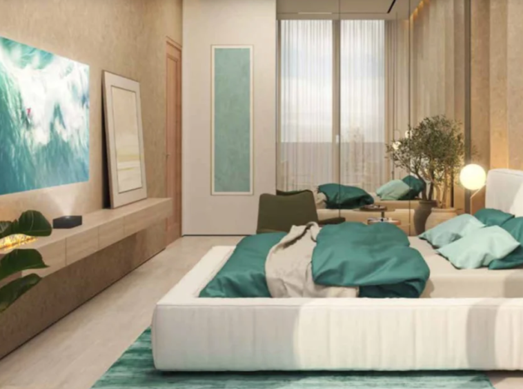 Evergreens Damac Hills 2 Walk Rental Apartments Burj View Wellness Dubai Buy Property Dubai Estate Emaar properties Invest Dubai Luxury Villas The Valley Dubai Real Estate Agency Buy Homes UAE Golden Visa water views Panoramic Views Dubai Luxury Living UAE Seafoam bedrooms Interior decoration Pinterest